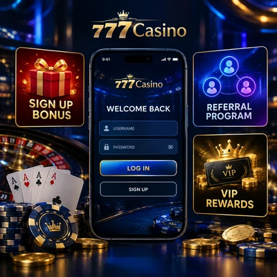 777Casino Login
Win Sign up Bonus
Referral Program
VIP Rewards