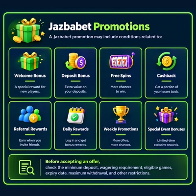 Jazbabet Bonuses and Rewards